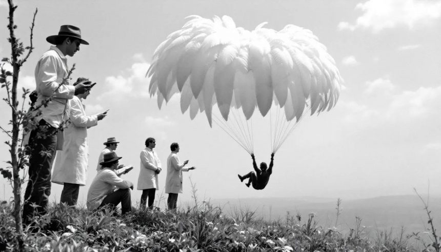 featherparachute1 Flight of Fancy: The Feathered Parachute Disaster