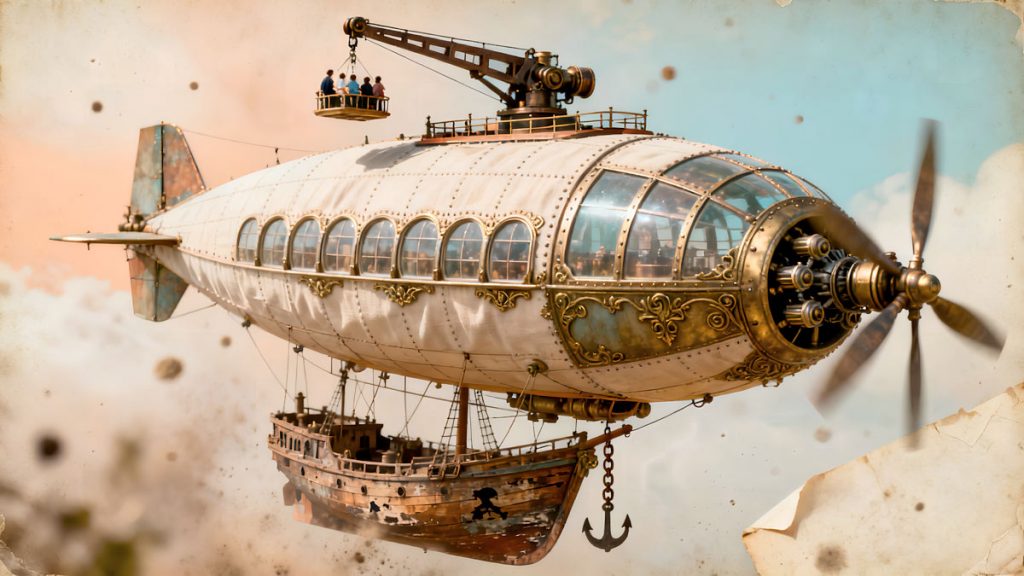 This is definitely NOT the alleged airship "Zephyros," pride of the ACME fleet since 1884.